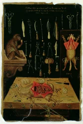 Dissection Instruments, from Anatomical Tables, by John Banister