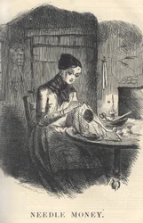 Needle Money, illustration from Punch Magazine, December 1849