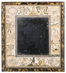 Needlework Mirror with Personifications of the Continents