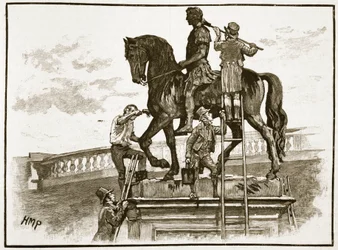 Painting King William Black, Dublin, 1822, illustration from Cassells Illustrated History of England