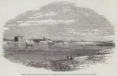Palace of Abbas Pacha, at Benha, and Site of Intended Railway Bridge over the Damietta Branch of the Nile