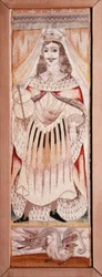 Panel Embroidered with a Portrait of Charles II (1630-85) c.1660