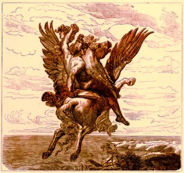 Perseus on the Winged Horse Pegasus, with Medusa
