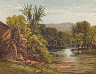 Pilgrims bathing in the River Jordan