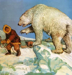 Polar bear and eskimos