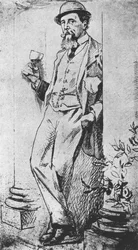 Portrait of Charles Dickens (1812-70), from Drinking with Dickens written by Cedric Charles Dickens