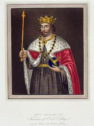 Portrait of King Edward II Founder of Oriel College, after a painting in the Bodleian Library