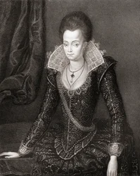 Portrait of Lady Arabella Stuart from Lodges British Portraits, 1823