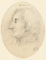 Portrait of Lord Nelson, head and naval collar, in profile