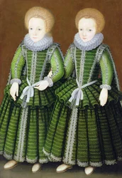Portrait of Sarah and Elizabeth Poulett of Hinton St. George, Somerset, c.1600