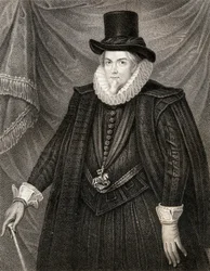 Portrait of Thomas Cecil, 1st Earl of Exeter, from Lodges British Portraits, 1823