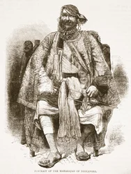 Portrait of the Maharajah of Dholepore, illustration from Cassell