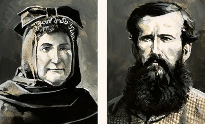 Portraits of Richard Burton and his wife, Isabel
