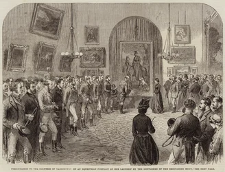 Presentation to the Countess of Yarborough of an Equestrian Portrait of Her Ladyship by the Gentlemen of the Brocklesby Hunt