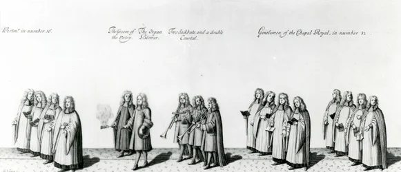 Procession at the coronation of James II, 1687