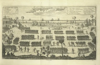 Procession to the Temple of the Great Snake on crowning the King, illustration from 