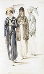 Promenade dresses, fashion plate from Ackermann