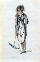 Promenade or Opera Dress, Fashion Plate from Ackermann