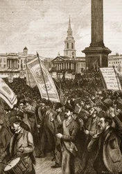 Public meeting in Trafalgar Square in commemoration of Bloody Sunday, 1892, illustration from Cassells Illustrated History of England