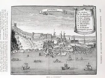 Quebec, after La Potherie, illustration from Volume IV of 