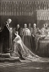 Queen Victoria receiving the Holy Sacrament after her coronation