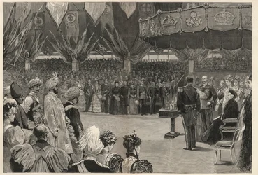 Queen Victoria opening the Imperial Institute of the United Kingdom, the Colonies and India in London, May 1893