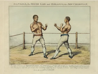 Randall, the Irish Lad and Belasco, the Jew Champion (engraved by Williams)
