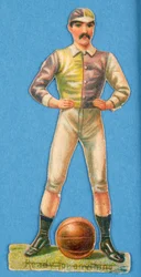 Ready for Anything?, cut-out of a footballer, 1880s-90s