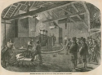 Recasting the great bell for the Clock Tower, New Houses of Parliament