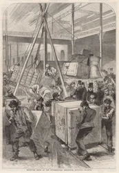 Receiving goods at the International Exhibition building