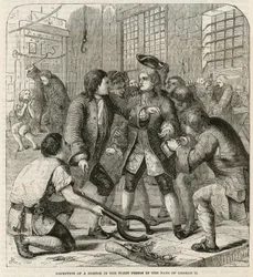 Reception of a debtor in the Fleet Prison
