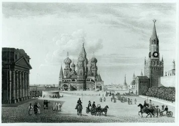 Red Square, Moscow, from The Character of the Russians and a Detailed History of Muscovy by Robert Lyall, Published 1823