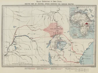 Relief Expedition to Emin Pasha, Sketch Map of Central Africa showing the Various Routes