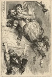 Rescue of little children by tying them in beds and throwing them from the window