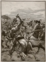 Richard III at the Battle of Bosworth, Illustration from Cassell