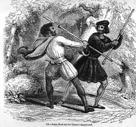 Robin Hood and the Tanner with Quarter-staffs