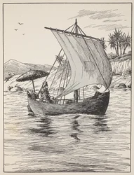 Robinson Crusoe on his boat