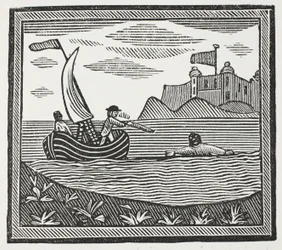 Robinson and Xury Escaping from the Moors