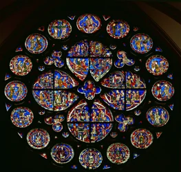 Rose window depicting the Last Judgement
