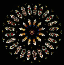 Rose window symbolising the union of the Houses of Lancaster and York