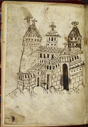 Romanesque building with three towers