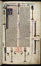 Jerome, Friars on Columns, from the Bible of William of Devon