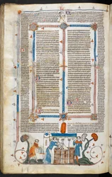 Bathing a Plague Victim and Marginal Decoration, illustration from 
