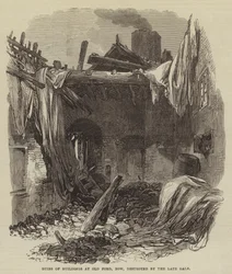 Ruins of Buildings at Old Ford, Bow, destroyed by the late Gale