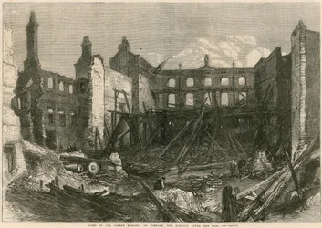 Ruins of the Surrey Theatre on Tuesday, the morning after the fire