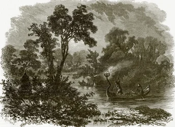 Salteaux Indians Fire-Fishing