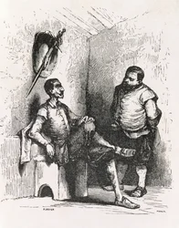 Sancho: I Should Make a Rare Landlord, Illustration from Act II, Scene I of Don Quixote in England. A Comedy, Engraved by P. Soyer