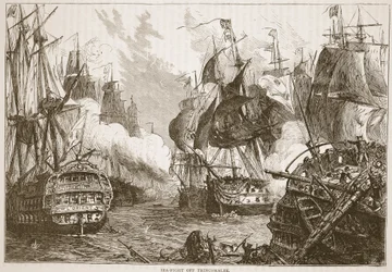 Sea-Fight off Trincomalee, Illustration from Cassell
