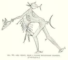 Sea ghost, from a native Melanesian Drawing, Codrington