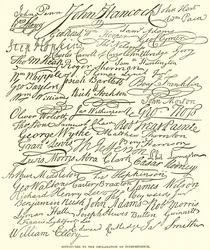 Signatures to the Declaration of Independence